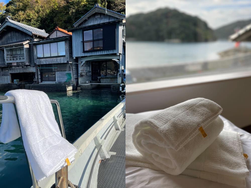 IKEUCHI ORGANIC towels have been introduced at “Funaya no Yado Kagiya,” a popular private inn in Ine-cho, Kyoto.