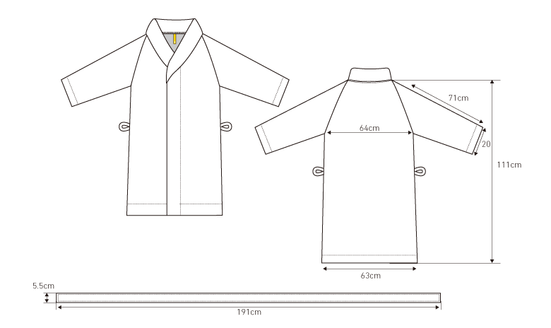 オーガニック120 バスローブサイズ